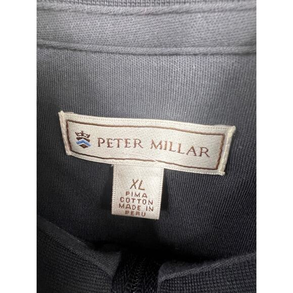 Peter Millar Black Pima Cotton Sleeveless Half Zip Mock Neck Sweater Vest XL - Picture 3 of 8